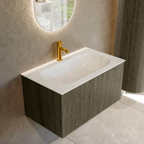 Mondiaz Kurve-dlux 80cm badmeubel shadow met 1 lade en wastafel big small midden 1 kraangat opalo