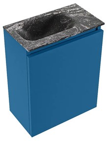 Mondiaz Ture DLux toiletmeubel 40cm jeans met wastafel lava links zonder kraangat