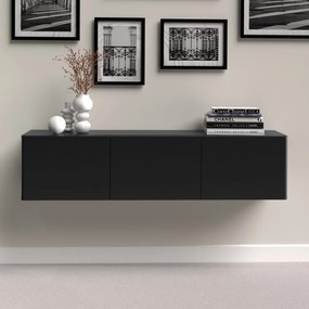 Hangend Tv-meubel Zwart 146 Cm - 146x35.5x35cm.