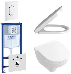 Villeroy & Boch O.Novo toiletset - compact - met inbouwreservoir - softclose en quickrelease zitting - bedieningsplaat verticaal wit 0729205/0729242/0124162/0124182/