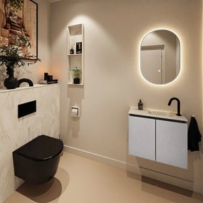 Mondiaz Ture DLux toiletmeubel 60cm plata met wastafel ostra rechts met kraangat