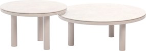 Iris set loungetafels 60xH36 cm en 80xH30,5 cm keramiek linen Taste 4SO