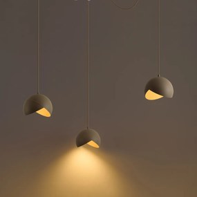 Design hanglamp beige met opaal glas 3-lichts - Tulip