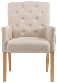 vidaXL Eetkamerstoelen met armleuningen 6 st stof beige