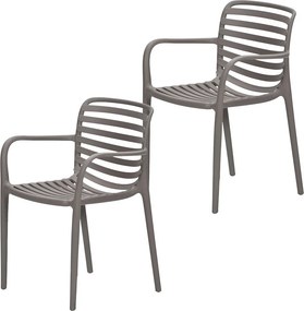 Garden Impressions Mees tuinstoel taupe - 2 stuks