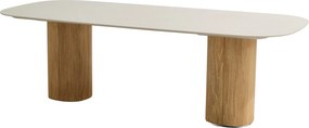 Bosco dining tuintafel 240x105xH75 cm keramiek oyster rustic teak Taste 4SO
