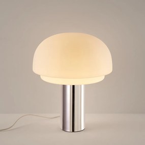 Lamp opaline en metaal verchroomd ijzer H43,1, Agathilda