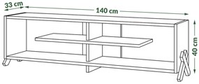 VIK RTV-140 kast, Eik Artisan - MODERNE TV-MEUBEL VOOR DE WOONKAMER