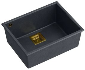granieten spoelbak DAVID 50 Black Metallic