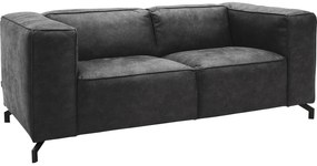 Goossens Bank Calvin antraciet, micro leer, 2-zits, modern design