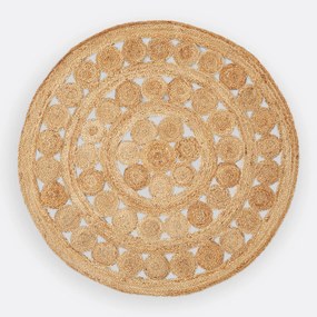 Rond vloerkleed in jute, Aftas