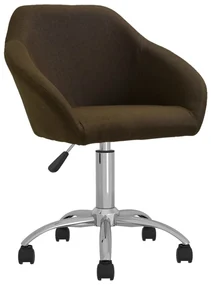 vidaXL Eetkamerstoelen draaibaar 6 st stof donkerbruin
