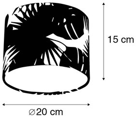 Stoffen Katoenen lampenkap 20/20/15 - Leaf Modern rond