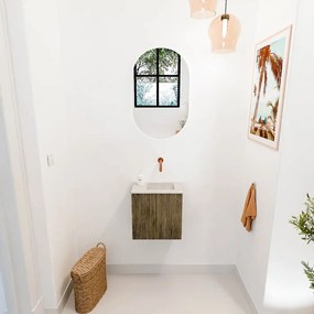 Mondiaz Joya DLux 40cm toiletmeubel dusk met wastafel faye rechts zonder kraangat ostra