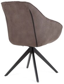 Eetkamerstoel - Neil - met draaivoet - lederlook Toronto antraciet