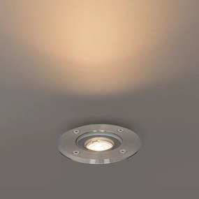 Moderne buiten grondspot staal 35 mm verstelbaar IP65 - Delux