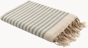 Katoenen hammamdoek Hossegor met streeppatroon en franjes