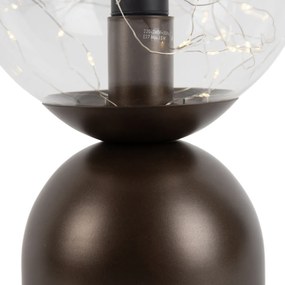 Hotel chique tafellamp donkerbrons met helder glas incl. E27 lichtsnoer - Pallon Trend