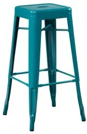 Hoge Stalen Kruk Lix Blauw – Turquoise & ↑76 Cm - Sklum