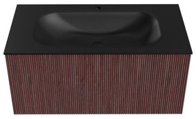 Mondiaz Kurve 90cm badmeubel ruby met 1 lade en wastafel big small midden 1 kraangat urban