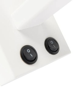 Moderne wandlamp wit met grijze kap - Brescia