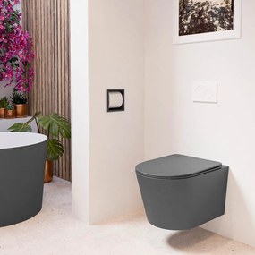 Mondiaz Lavie toiletpot randloos met softclose zitting dark grey