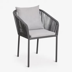 Set Van 2 Tuinstoelen Met Armleuningen In Gevlochten Touw Arhiza Classic Grijs – Grafiet - Sklum
