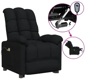 vidaXL Massagestoel verstelbaar elektrisch stof zwart
