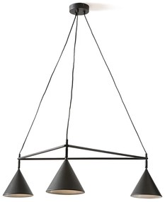 3-cone driehoekige hanglamp, Moke