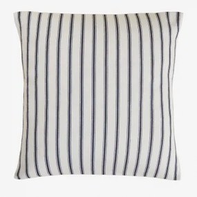 Vierkant Kussen 45x45 Cm Van Nexu-katoen Wit - Marineblauw - Sklum