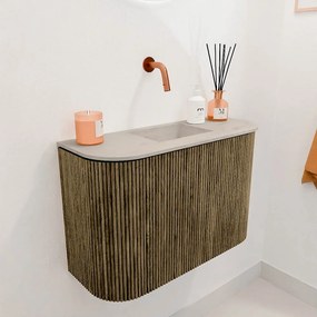 Mondiaz Joya DLux 65cm toiletmeubel ronding links/rechts dusk met wastafel faye midden zonder kraangat opalo