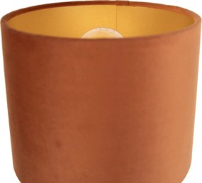 Wandlamp bronze met flexarm en kap oranje met gouden binnenkant 18cm - Brescia Combi