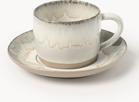 Handgemaakte koffiekopjes Myrtille met schoteltjes, 4-delig