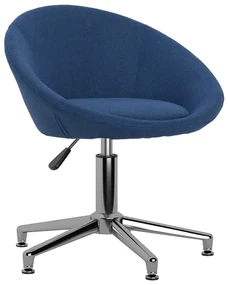 vidaXL Eetkamerstoelen draaibaar 6 st stof blauw