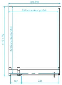 van Rijn ST05 douchecabine mat zwart 90x120cm