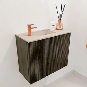 Mondiaz Joya DLux 50cm toiletmeubel shadow met wastafel faye links 1 kraangat frappe