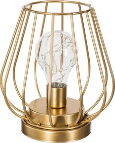 Atmosphera Madi Micro-LED Tafellamp - Goudkleurig - 17 cm - Werkt op Batterijen