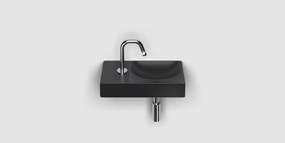 Clou Vale keramische fontein 38cm met kraangat links zwart mat
