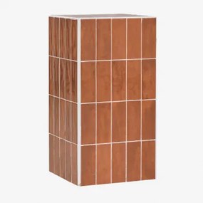 Vierkante Tuintafel 30x30 Cm In Cement En Bongani Tegels Rood – Klei - Sklum
