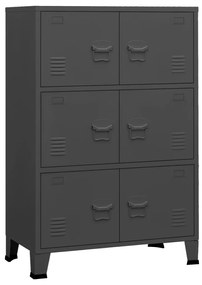 vidaXL Archiefkast industrieel 75x40x115 cm metaal antracietkleurig