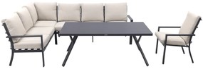 Sergio lounge dining set met stoel - Carbon/Desert - 3-delig links