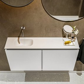 Mondiaz Ture 100cm toiletmeubel talc met wastafel talc links geen kraangat