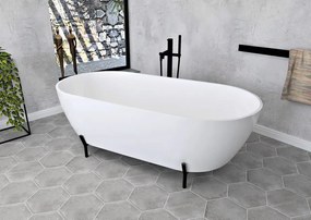Polysan Reduta vrijstaand bad wit mineraal marmer 150x75x46cm