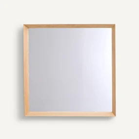 Vierkante spiegel in massief eik H80 cm, Andromède