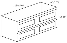 Differnz Reno onderkast 120cm eiken