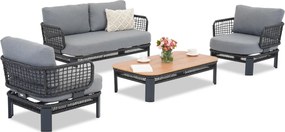 Tuinmeubelset Ravello Coffee 4 antraciet Garden Point