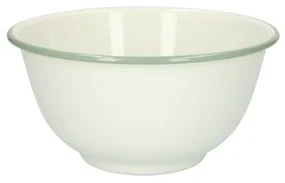 Schaal, emaille, groengrijs/wit,Ø 17 cm