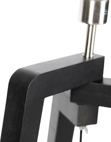 Vloerlamp zwart tripod met kap rood met gouden binnenkant 50cm - Puros