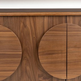 Zuiver Groove Design Dressoir Walnoot 2 Deurs 82 Cm - 82x40x58cm.