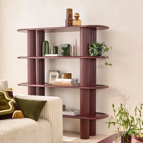Boekenkast 5 planken, mat gelakt, 155 cm hoog, CALIO
